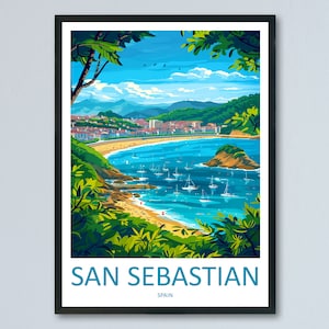 San Sebastian Travel Print Wall Art San Sebastian Wall Hanging Home Décor San Sebastian Gift Art Lovers Spain Art Lover Gift San Sebastian