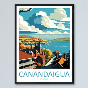 Canandaigua Travel Print Wall Art Canandaigua Wall Hanging Home Décor Canandaigua Gift Art Lovers New York State Art Gift Lover Print
