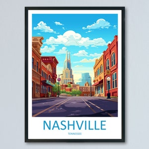 Nashville Travel Print Wall Art Nashville Wall Hanging Home Décor Nashville Gift Art Lovers Gift Nashville Tennessee Gift Poster
