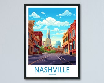 Nashville Travel Print Wall Art Nashville Wall Hanging Home Décor Nashville Gift Art Lovers Gift Nashville Tennessee Gift Poster
