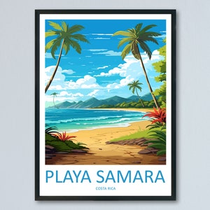 Samara Beach Travel Print Wall Art Samara Beach muur opknoping Home decor Samara Beach cadeau kunstliefhebbers Costa Rica kunst aan de muur Costa Rica reizen