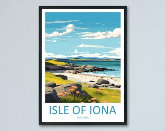 Isle Of Iona Travel Print Wall Art Isle Of Iona Wall Hanging Home Décor Isle Of Iona Gift Art Lovers Scotland Art Lover Travel Gift