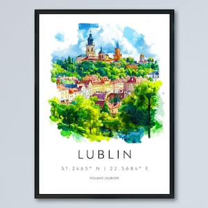 Lublin Watercolor Poster Wall Art Lublin Wall Hanging Home Décor Lublin Gift Art Lovers Poland Art Lover Gift