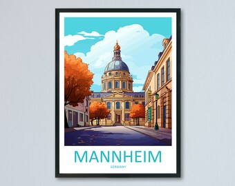 Mannheim Travel Print Wall Art Mannheim Wall Hanging Home Decoration Mannheim Gift Art Lovers Wall Art Print Art Mannheim Germany Poster