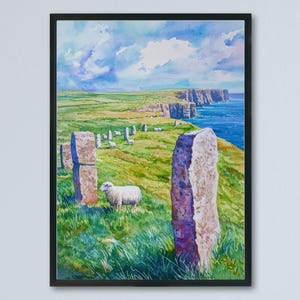 Orkney Islands watercolor poster Wall Art Orkney Islands Wall Hanging Home Décor Orkney Islands Gift Art Lovers Scotland Art Lover Gift