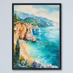 Lefkada Watercolor Poster Wall Art Lefkada Wall Hanging Home Décor Lefkada Gift Art Lovers Greece Wall Art