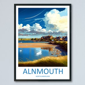 Alnmouth Travel Print Wall Art Alnmouth Wall Hanging Home Décor Alnmouth Gift Art Lovers England Art Lover Gift Print