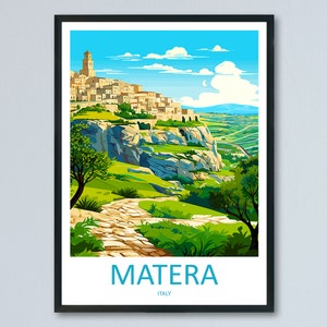 Matera Travel Print Wall Art Matera Wall Hanging Home Décor Matera Gift Art Lovers Italy Art Lover Gift Matera Print Matera Travel Gift Art