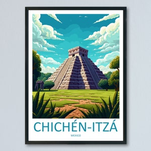 Chichen Itza Travel Print Wall Art Chichen Itza Wall Hanging Home Decoration Chichen Itza Gift Art Lovers Wall Art Print Art Chichen Itza
