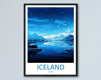 Island Reise Print Wandkunst Island Wandbehang Home Décor Island Geschenk Kunstliebhaber Island Kunstliebhaber Geschenk Dekoration