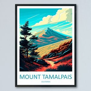 Mount Tamalpais Travel Print Wall Art Mount Tamalpais Wall Hanging Home Décor Mount Tamalpais Gift Art Lovers California Art Lover Gift