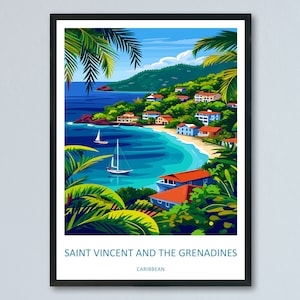 Saint Vincent & The Grenadines Travel Print Wall Art Saint Vincent Wall Hanging Home Décor Saint Vincent Gift Art Lovers Wall Art Caribbean