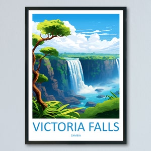 Victoria Falls Travel Print Wall Art Victoria Falls Wall Hanging Home Decor Victoria Falls Gift Art Lovers Wall Art Print Art Victoria Falls