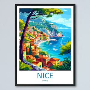 Nice France Print Nice France Home Decor Cityscape Art Print Nice France Wall Art for Travel Enthusiast Gift Wall Hanging Nice France Poster