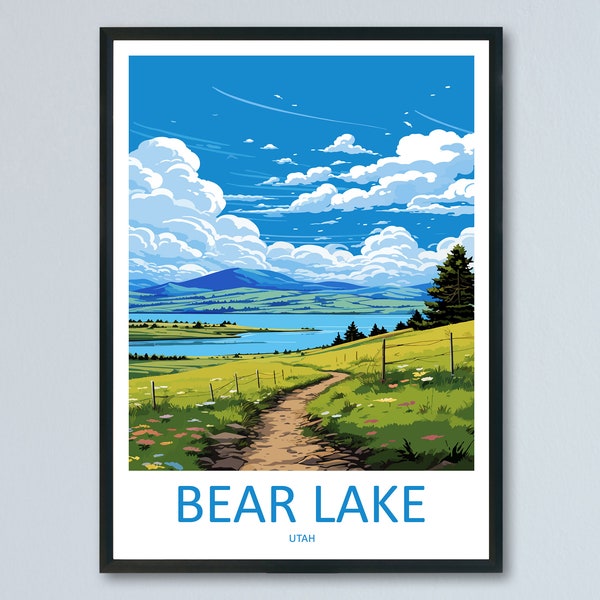 Bear Lake Travel Print Wall Art Bear Lake Wall Hanging Home Décor Bear Lake Art Lovers Utah Art Lover Gift