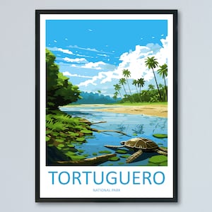 Tortuguero National Park Travel Print Wall Art Tortuguero Wall Hanging Home Décor Tortuguero Gift Art Lovers Wall Art Costa Rica Art