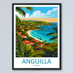 Anguilla Travel Print Wall Art Anguilla Wall Hanging Home Décor Anguilla Gift Art Lovers Wall Art Caribbean Travel Print Anguilla Decor