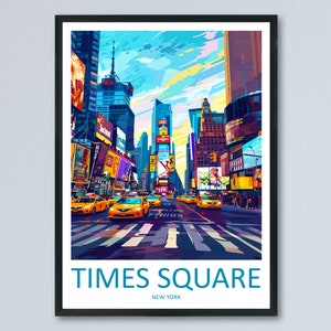 Times Square Podróż Wydruk Ścienny Sztuka Times Square Wystrój Domu Prezent Nowy Jork Miłośnicy Sztuki Prezent Miłośnicy Sztuki Stanu Nowy Jork Wydruk