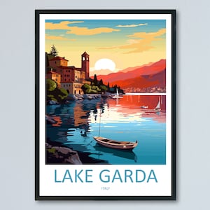 Lake Garda Travel Print Wall Art Lake Garda Wall Hanging Home Decoration Lake Garda Gift Art Lovers Wall Art Print Art Lake Garda Travel Art