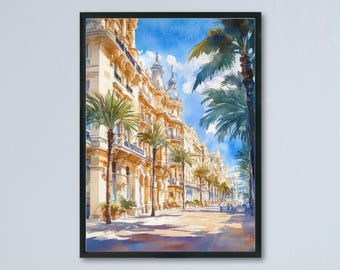 Valencia Watercolor Poster Spain Travel Print Wall Art Home Decor Gift Spanish City Souvenir Arts Science Beach Wall Decor Hanging