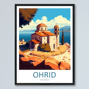 Ohrid Travel Print Ohrid Island Home Décor Lake Ohrid Art Print Church of Saint John Wall Print For Ohrid Gift For Macedonia Wall Theologian
