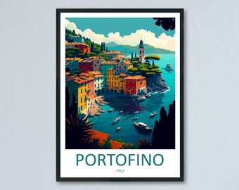 Portofino Travel Print Wall Art Portofino Wall Hanging Home Décor Portofino Gift Art Lovers Italy Art Lover Gift Portofino Print Portofino