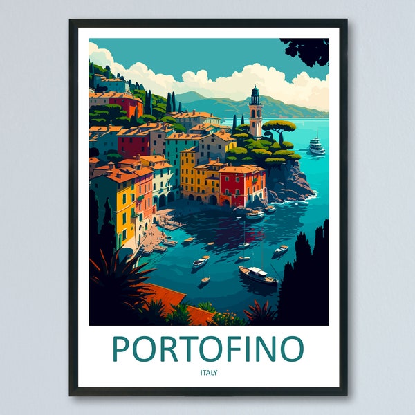 Portofino Travel Print Wall Art Portofino Wall Hanging Home Décor Portofino Gift Art Lovers Italy Art Lover Gift Portofino Print Portofino