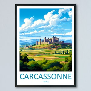 Carcassonne Reise Print Wandkunst Carcassonne Wandbehang Home Décor Carcassonne Geschenk Kunstliebhaber Frankreich Kunstliebhaber Geschenk Carcassonne Poster