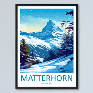 Matterhorn Travel Print Wall Art Matterhorn Wall Hanging Home Décor Matterhorn Gift Art Lovers Switzerland Art Lover Gift Matterhorn Travel