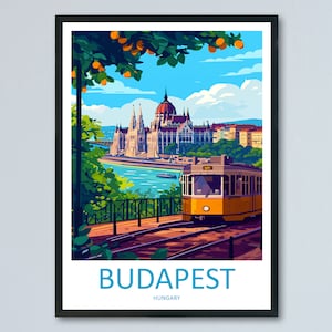 Budapest Travel Print Wall Art Budapest Wall Hanging Home Décor Budapest Gift Art Lovers Hungary Art Lover Gift Budapest Wall Décor