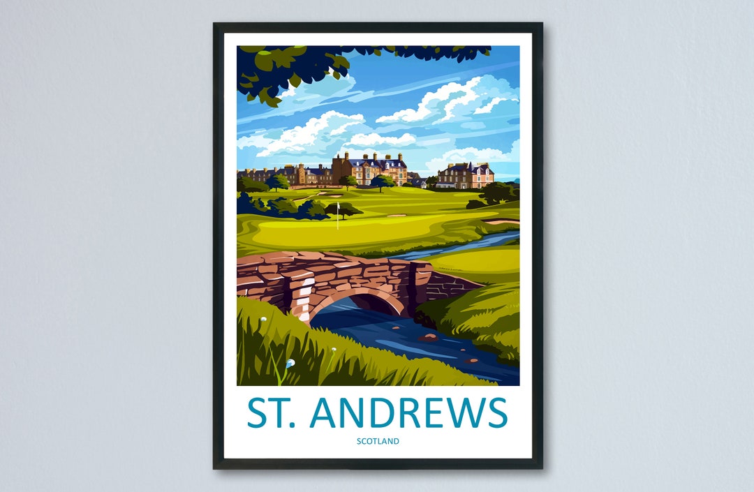 St Andrews Golf Course Travel Print Wall Art St Andrews Wall Hanging ...