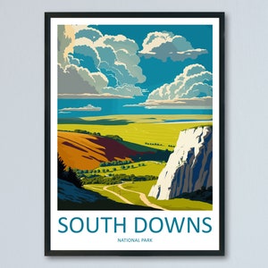 South Downs Travel Print Wall Art South Downs Wall Hanging Home Decor National Park Gift South Downs Lovers National Park Wall South Downs
