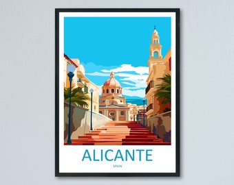 Alicante Travel Print Wall Art Alicante Wall Hanging Home Décor Alicante Gift Art Lovers Spain Art Gift Alicante Travel Poster art