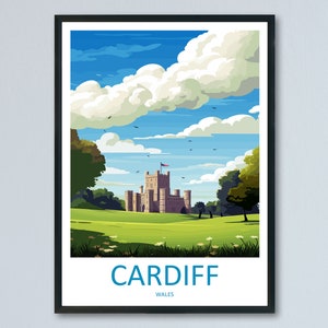 Cardiff Castle Print Cardiff Castle Home Decor Landscape Art Print Cardiff Castle Wall Art Wales Enthusiast Gift Wall Hanging Cardiff Wales