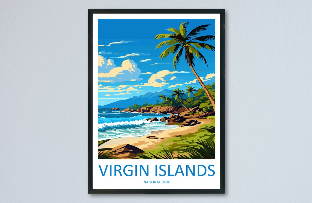 US Virgin Islands Travel Print Wall Art US Virgin Islands Wall Hanging