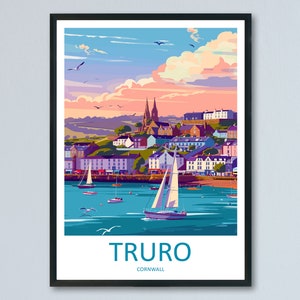 Truro Travel Print Wall Art Truro Wall Hanging Home Décor Truro Gift Art Lovers England Art Lover Gift Truro Art Poster For UK Lovers