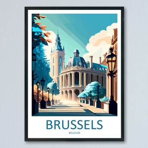 Brussels Travel Print Wall Art Brussels Wall Hanging Home Décor Brussels Gift Art Lovers Belgium Art Lover Gift Brussels Wall Décor
