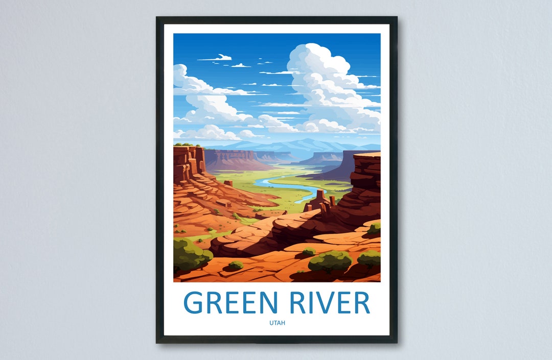 Green River Travel Print Wall Art Green River Wall Hanging Home Décor