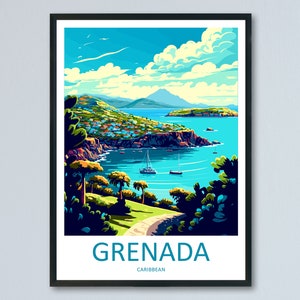 Grenada Travel Print Wall Art Grenada Wall Hanging Home Décor Grenada Gift Art Lovers Wall Art Caribbean Travel Print Poster Gift