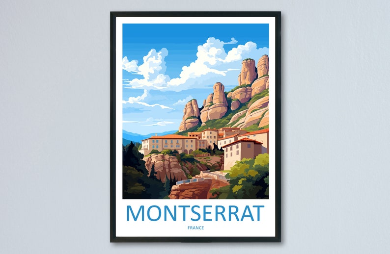 Montserrat Travel Print Wall Art Montserrat Wall Hanging Home Décor Montserrat Gift Art Lovers Spain Art Lover Gift Montserrat Print Spain image 1