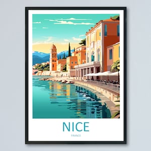 Nice France Print Nice France Home Decor Cityscape Art Print Nice France Wall Art for Travel Enthusiast Gift Wall Hanging Nice France Poster