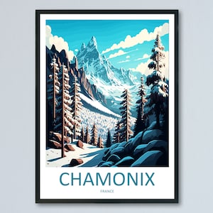 Chamonix Travel Print Wall Art Chamonix Wall Hanging Home Décor Chamonix Gift Art Lovers Ski Art Lover Gift Chamonix Print Skiing Artwork