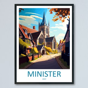 Minister Travel Print Wall Art Minister Wall Hanging Home Décor Minister Gift Art Lovers England Art Lover Gift Print Artwork Kent Art