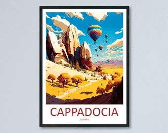 カッパドキア トルコ 山の風景 水彩画 - Etsy 日本