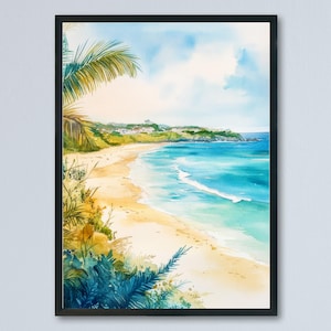 Carbis Bay Watercolor Poster Wall Art Carbis Bay Wall Hanging Home Décor Carbis Bay Gift Art Lovers United Kingdom Wall Art