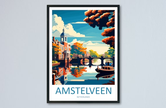 Amstelveen Travel Print Wall Art Amstelveen Wall Hanging Home - Etsy