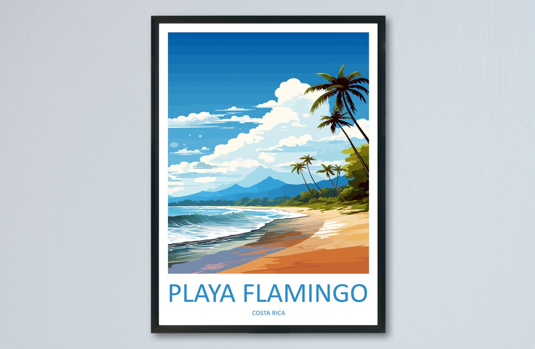 Playa Flamingo Travel Print Wall Art Playa Flamingo Wall Hanging Home