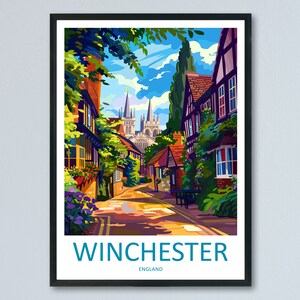 Winchester Travel Print Wall Art Winchester Wall Hanging Home Décor Winchester Gift Art Lovers England Art Lover Gift Winchester Travel