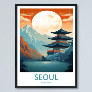 Seoul Travel Print Wall Art Seoul Wall Hanging Home Décor Seoul Gift Art Lovers South Korea Art Lover Gift Seoul Wall Décor