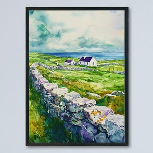 Aran Islands Watercolor Poster Wall Art Aran Islands Wall Hanging Home Décor Aran Islands Gift Art Lovers Ireland Wall Art Aran Islands